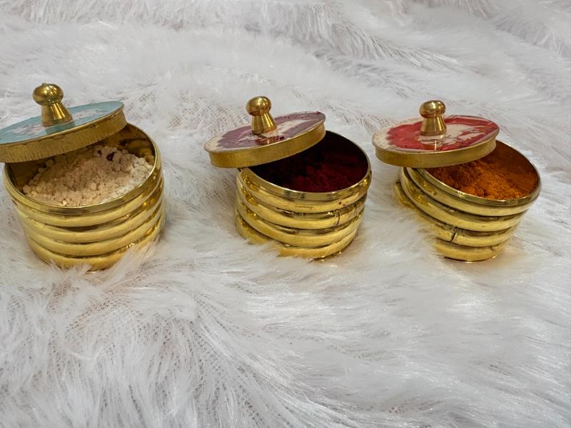 Shubh Pitara — Pichwai Brass Puja Essentials Set